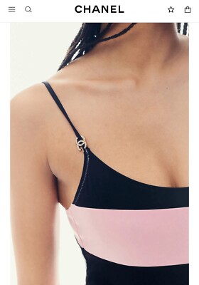 Chanel Coco Beach 24M Swimsuit Stretch Jersey 1 Piece 36 NWT Black