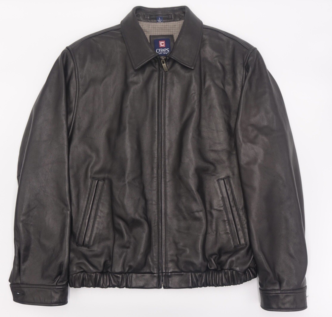 Vintage Chaps Ralph Lauren Leather Varsity Jacket Men's Large