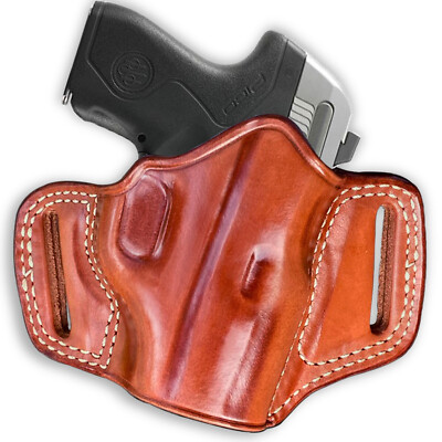 Leather OWB Pancake Holster Custom Fit, Beretta Pico 380 ACP 2.7