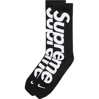 Supreme x Nike Lightweight Crew Socks Black/Red - Men's Size 4-14