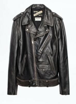 ZADIG & VOLTAIRE X SCHOTT PERFECTO BIKER MOTORCYCLE BLACK LEATHER