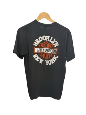 Vintage 80s Brooklyn NY Harley Davidson Motorcycles T-Shirt The
