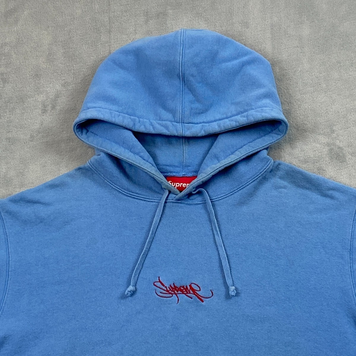 Supreme SS19 TAG LOGO HOODED SWEATSHIRT Men XL Embroidered Long