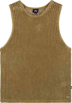 Stussy O'DYED MESH TANK -Khaki | eBay
