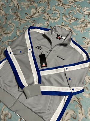 SUPREME UMBRO SNAP SLEEVE JACKET (LARGE) (LIGHT GREY) SS23 TRACK