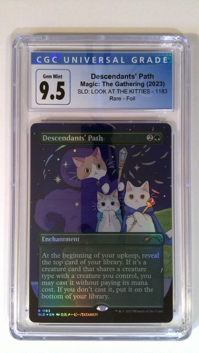 MTG Card Descendants_ Path Secret Lair Look at the Kitties CGC 9.5