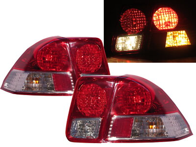 Civic ES MK7 2001-2003 Sedan 4D Clear Tail Rear Light Red/Clear V2