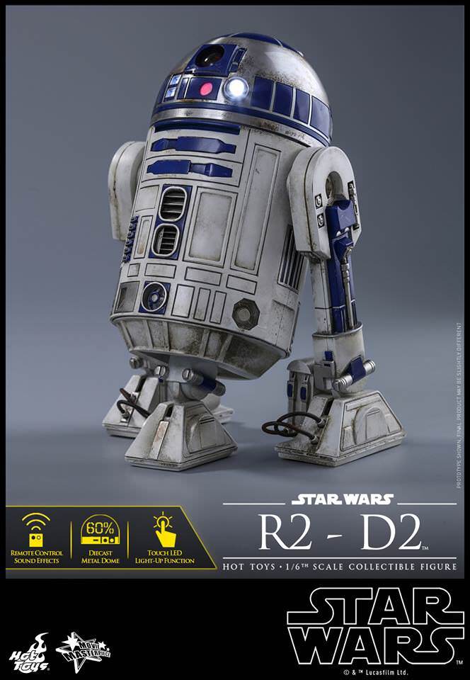 Hot Toys MMS408 Star Wars THE FORCE AWAKENS R2-D2 Figure LED