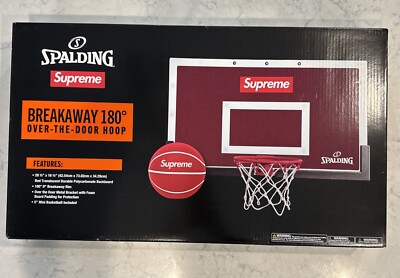 SUPREME®/SPALDING® Mini Basketball Hoop Red box Logo Backboard New