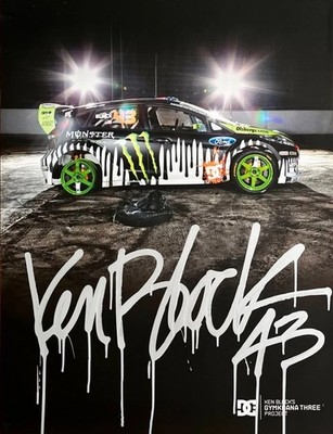 KEN BLOCK GYMKHANA 3 AUTOGRAPHED DRIP POSTER - RARE- #89 of 100