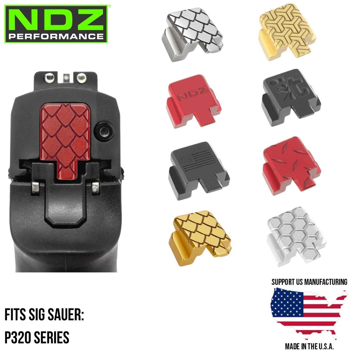 NDZ Sig P320 P320X M18 X5 Legion Slide Back Plate Deep Engraved
