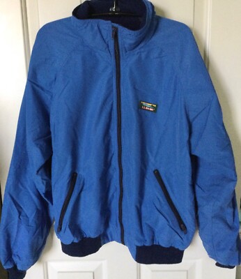 Vintage L.L. Bean Three Season Jacket Medium Blue Fleece Lined Sz