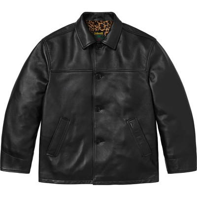 Supreme Schott Leather Car Coat Black | eBay