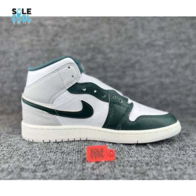 Nike Air Jordan 1 Mid SE Oxidized Green White Sail Mens Shoes