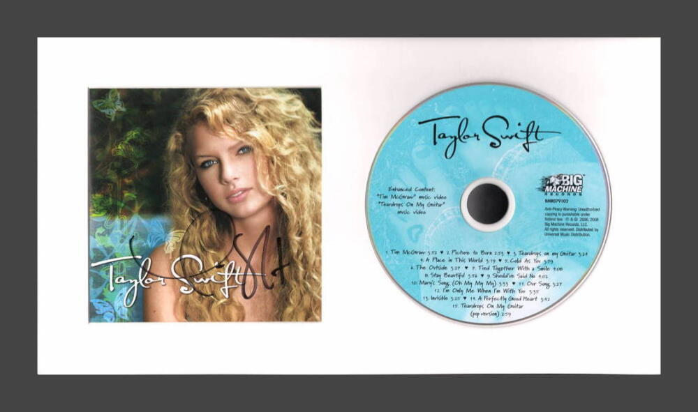 Taylor Swift Signed Autograph Framed CD Display - Rare Vintage