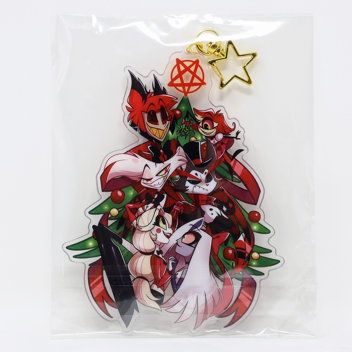 Hazbin Hotel Crew Oversized Holiday Charm Acrylic Keychain