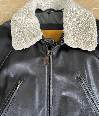 Vintage Timberland Weathergear Black Leather Jacket Shearling