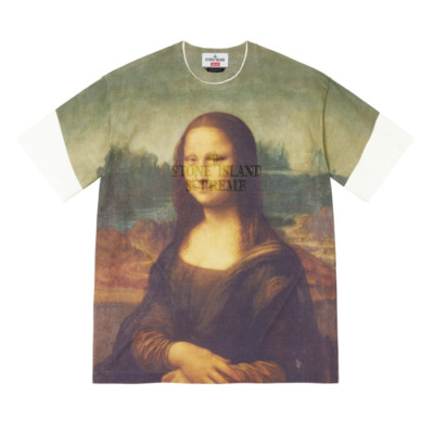 NWT Supreme Stone Island Mona Lisa Print Clear Logo T Shirt S DS