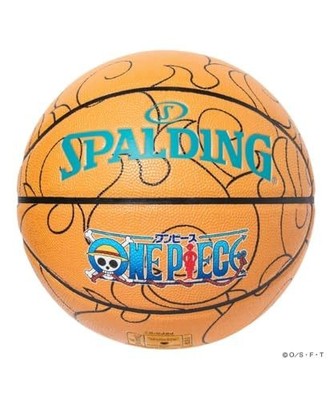ONE PIECE x SPALDING Size 7 Synthetic Leather Basketball Ace Flame