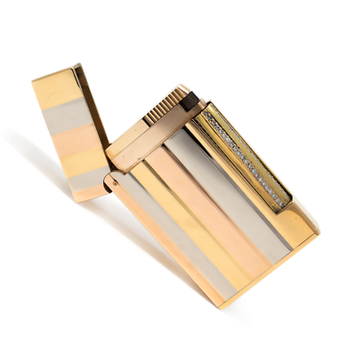 S.T. DUPONT ONE OF A KIND SOLID GOLD TRI-COLORED 18k DIAMOND