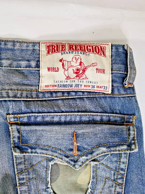 True Religion Rainbow Joey Jeans Men Size Row 36 Seat 33 Made In