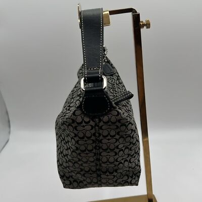 COACH SOHO MINI SIGNATURE MONOGRAM LOGO BLACK TOP HANDLE SHOULDER