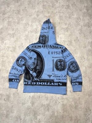 Supreme Benjamin Franklin 100 Dollar Bill Hoodie Size L | eBay