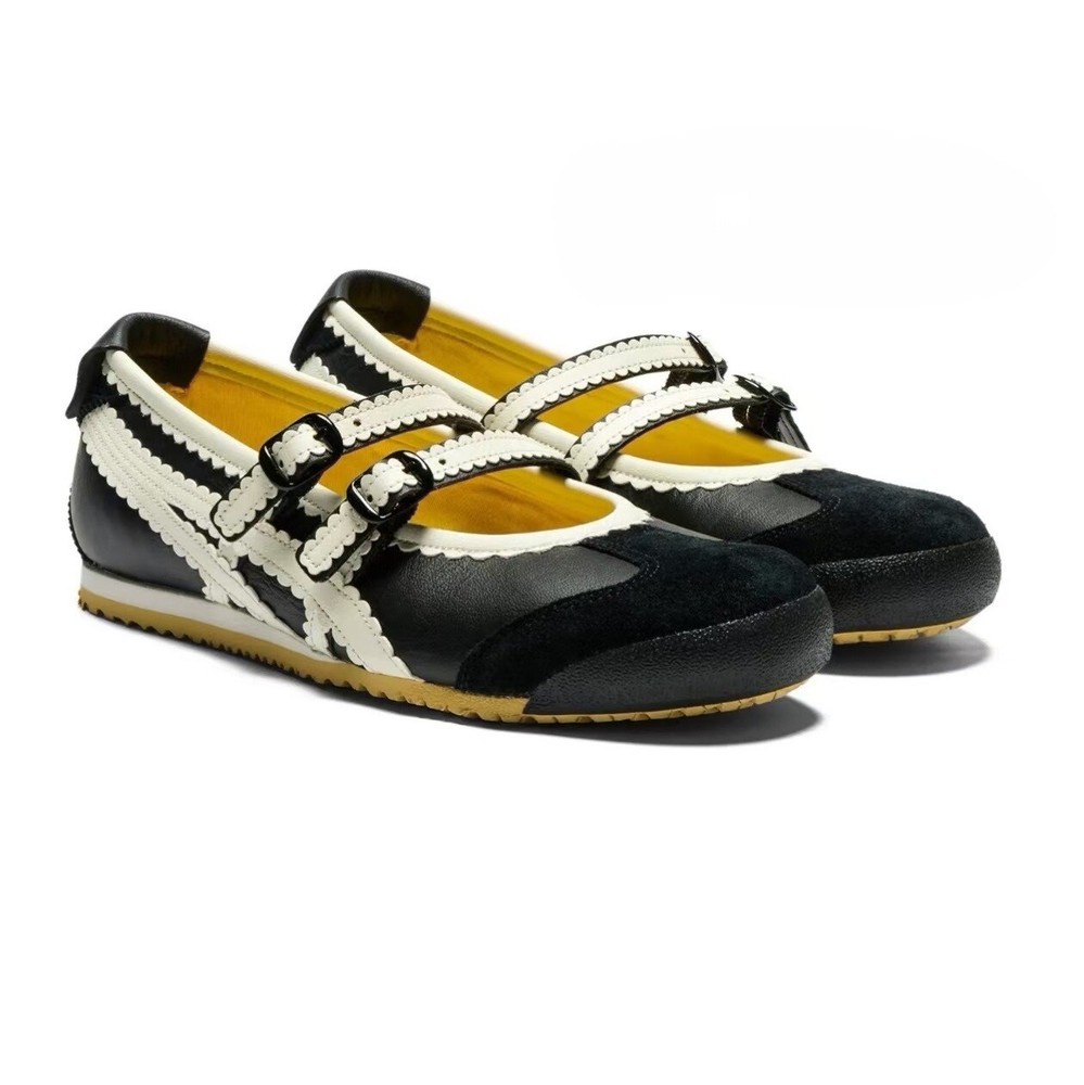 2025 Patou x Onitsuka Tiger Mexico 66 Mary Jane Shoes Black/White