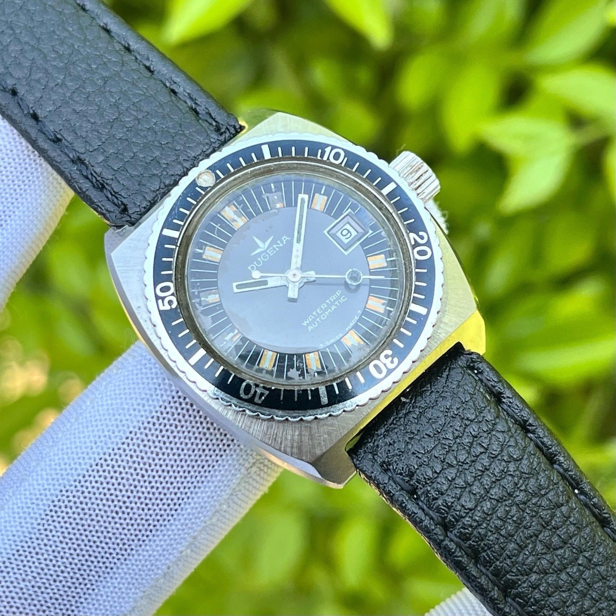 Vintage Dugena Watertrip Automatic Diver's Sunburst Swiss Unisex