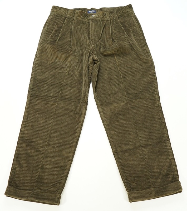 Rare Vintage DOCKERS Relaxed Fit Pleated Corduroy Pants 90s Brown