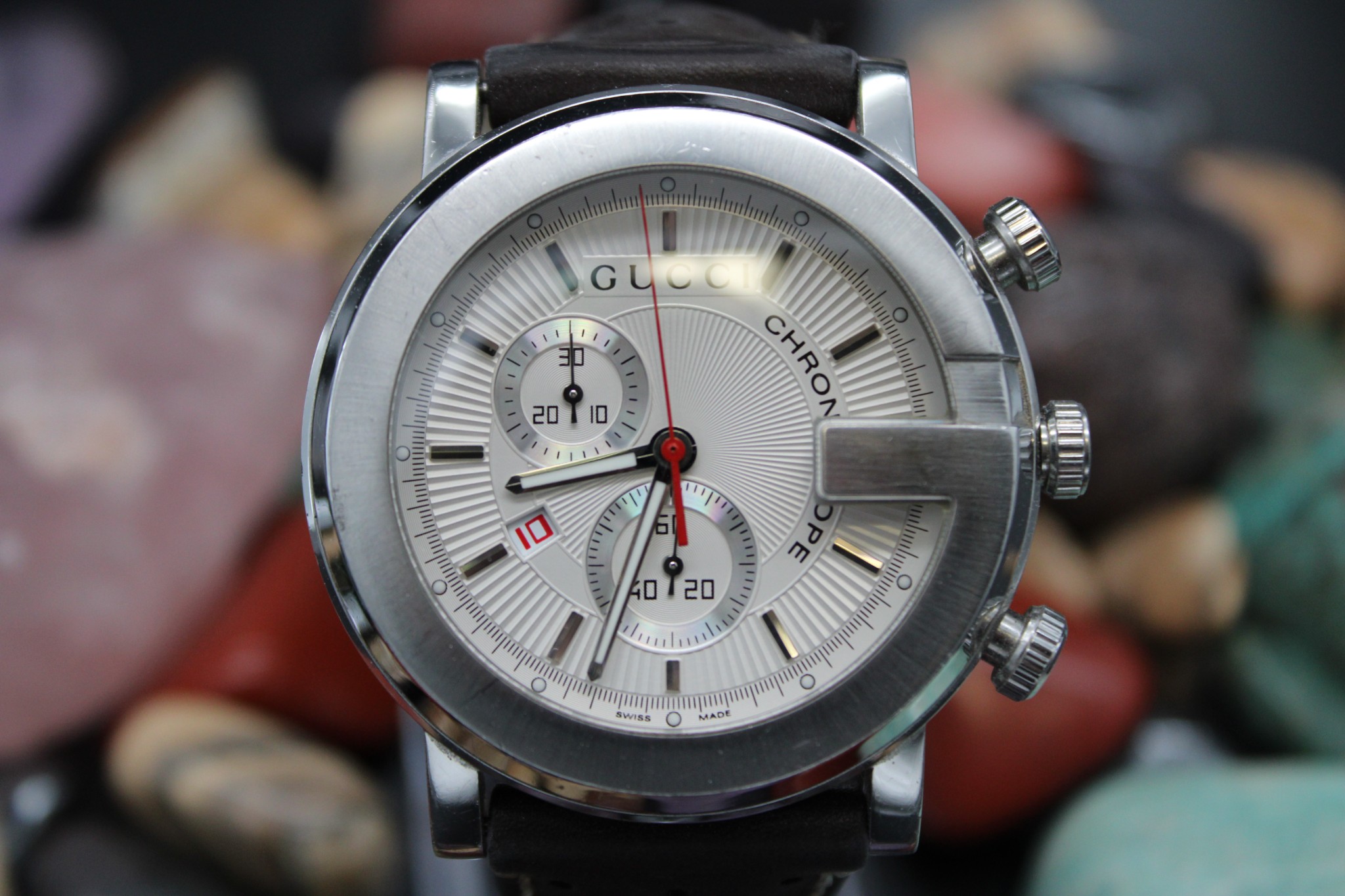 Men's GUCCI Chronoscope 101M Chrono Quartz Chronograph Steel Watch