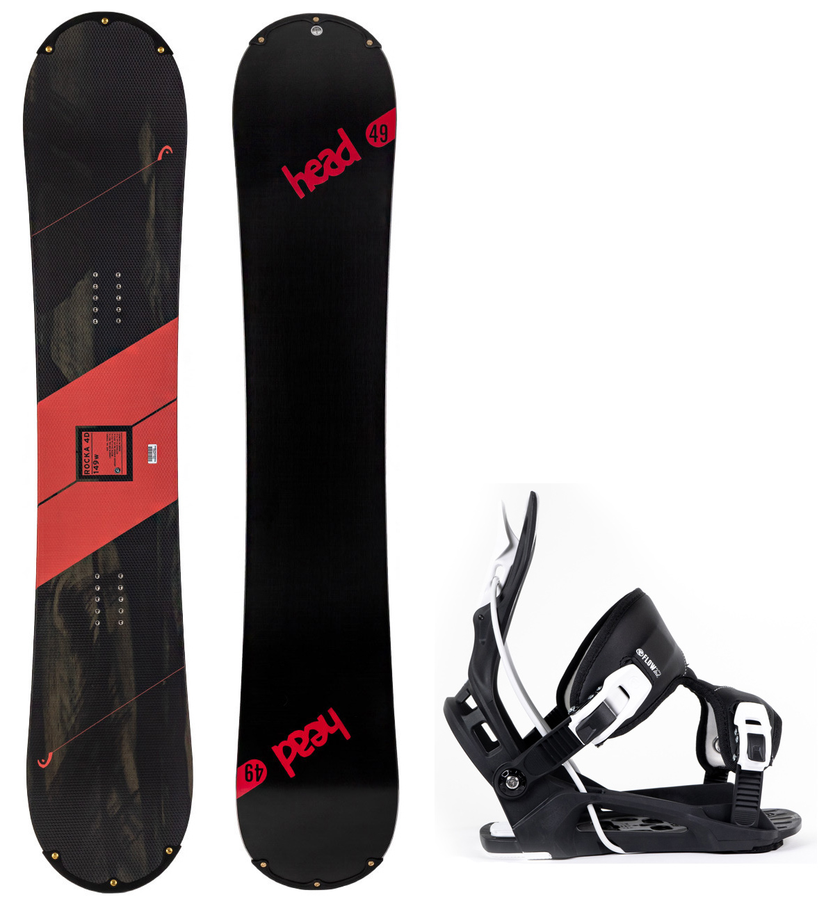 HEAD Rocka 4D 154 cm Men's All Mountain Snowboard+Flow Bindings