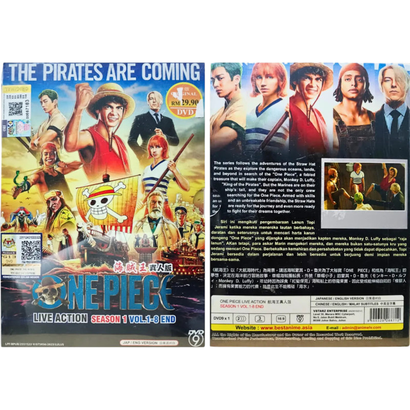 DVD TV Series One Piece Live Action Season 1 Vol 1-8 End All
