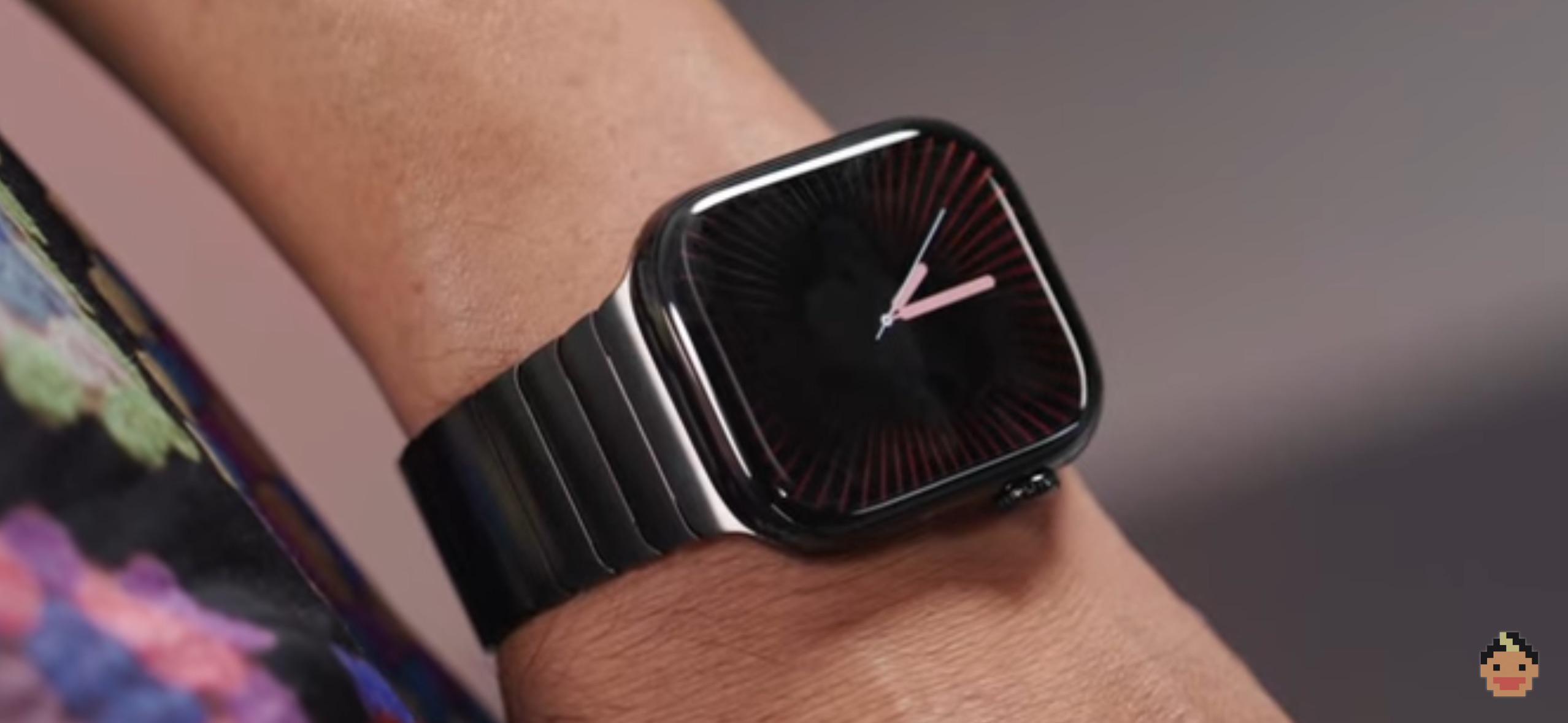 スペースブラックのリンクブレスレット付きジェットブラックのアップル