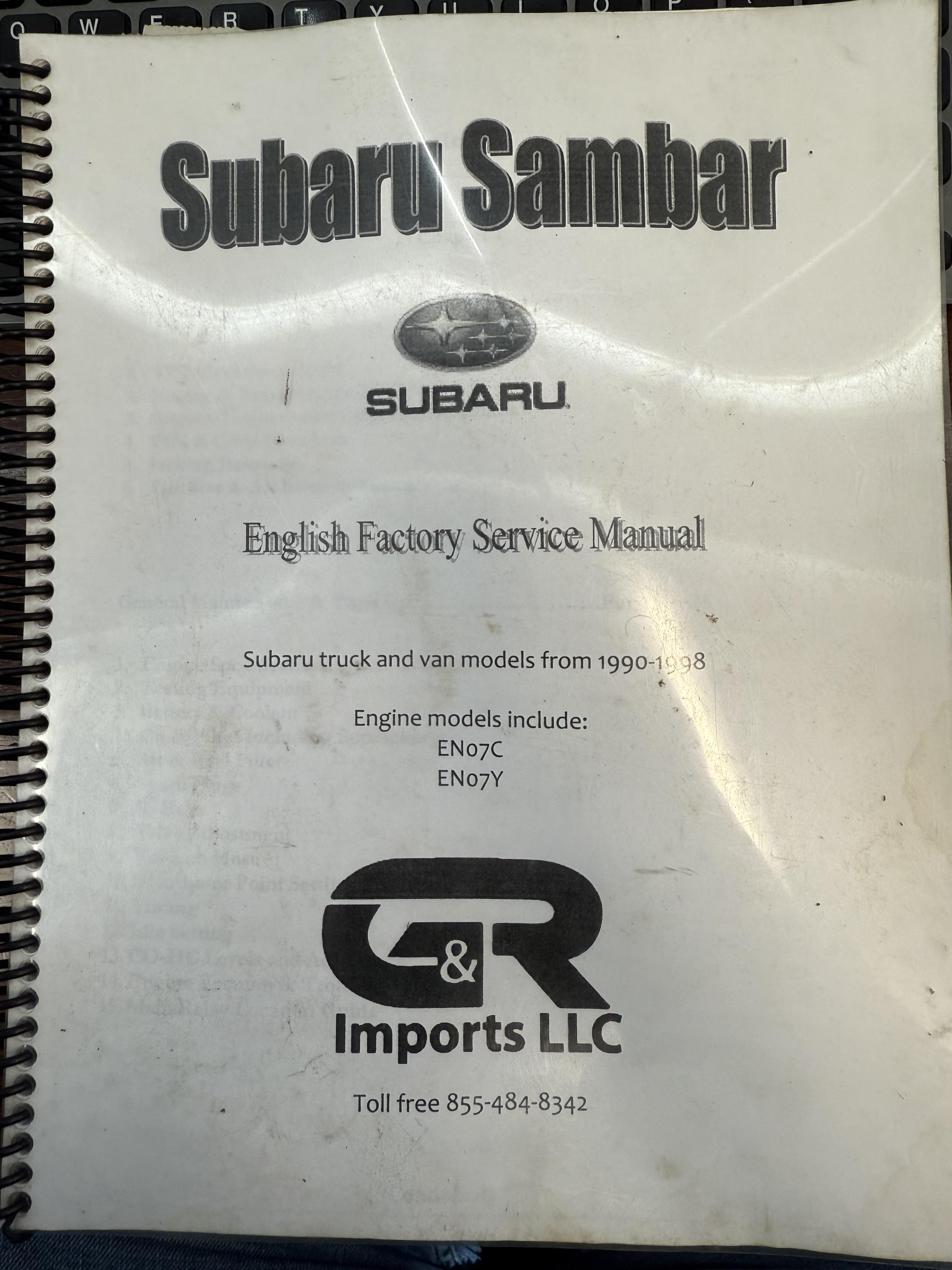 I have an English Factory Service Manual for the Subaru Sambar : r