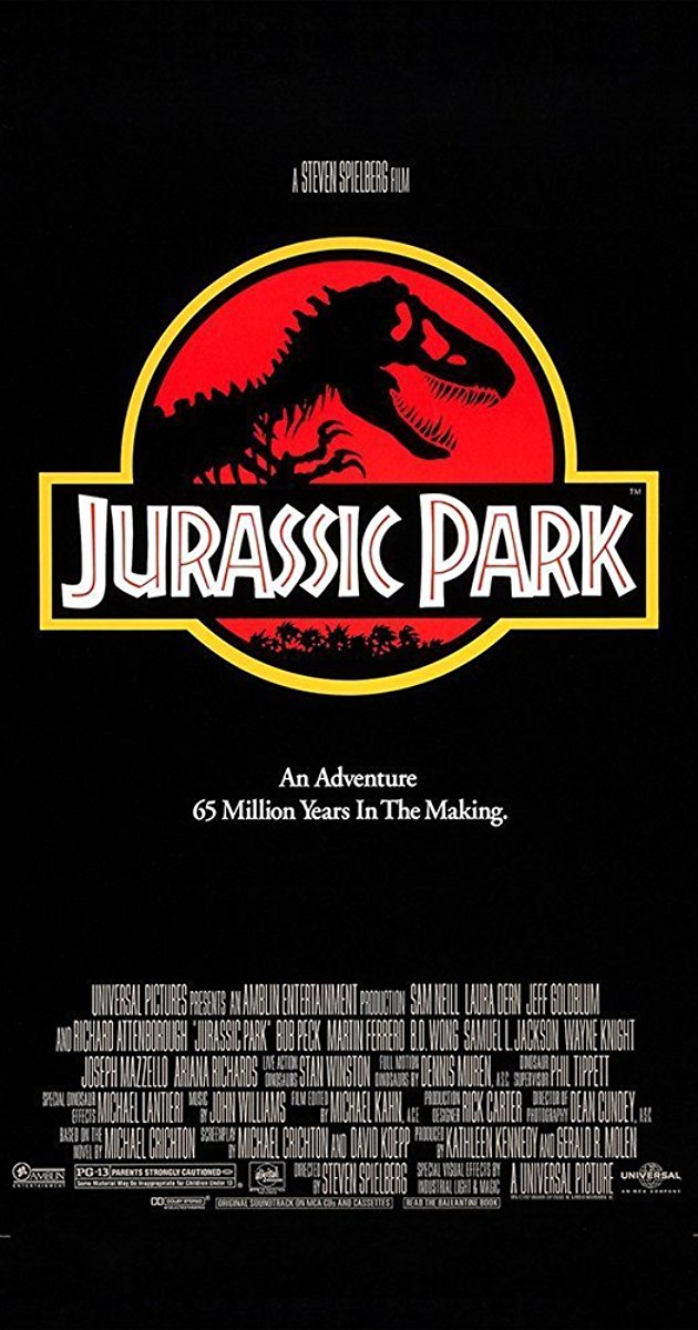 ジュラシック・パーク (1993) のポスターには「6500万年の時を経て実現