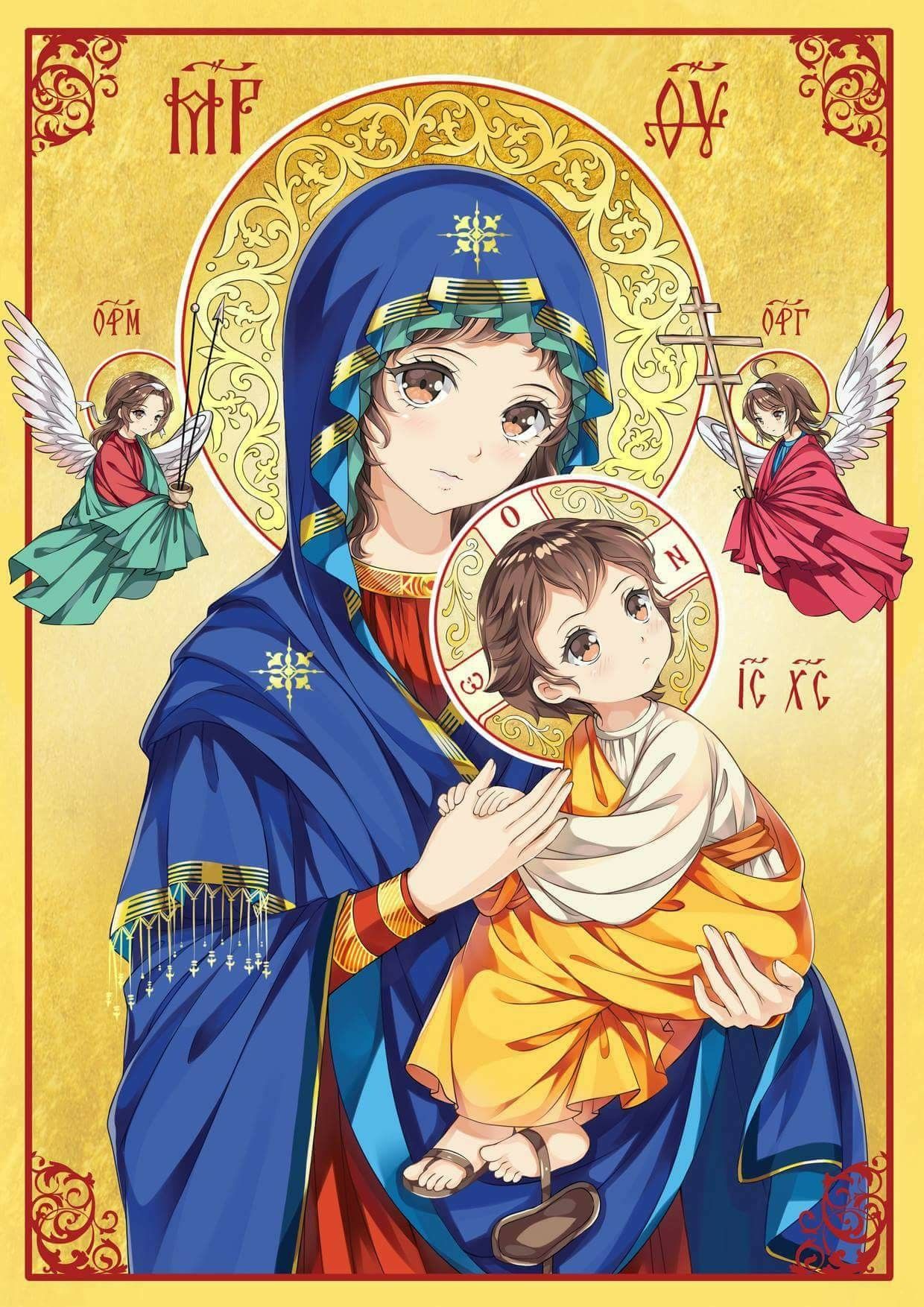 これ、アニメ版の「永遠の助けの聖母」見つけた。 : r/Catholicism