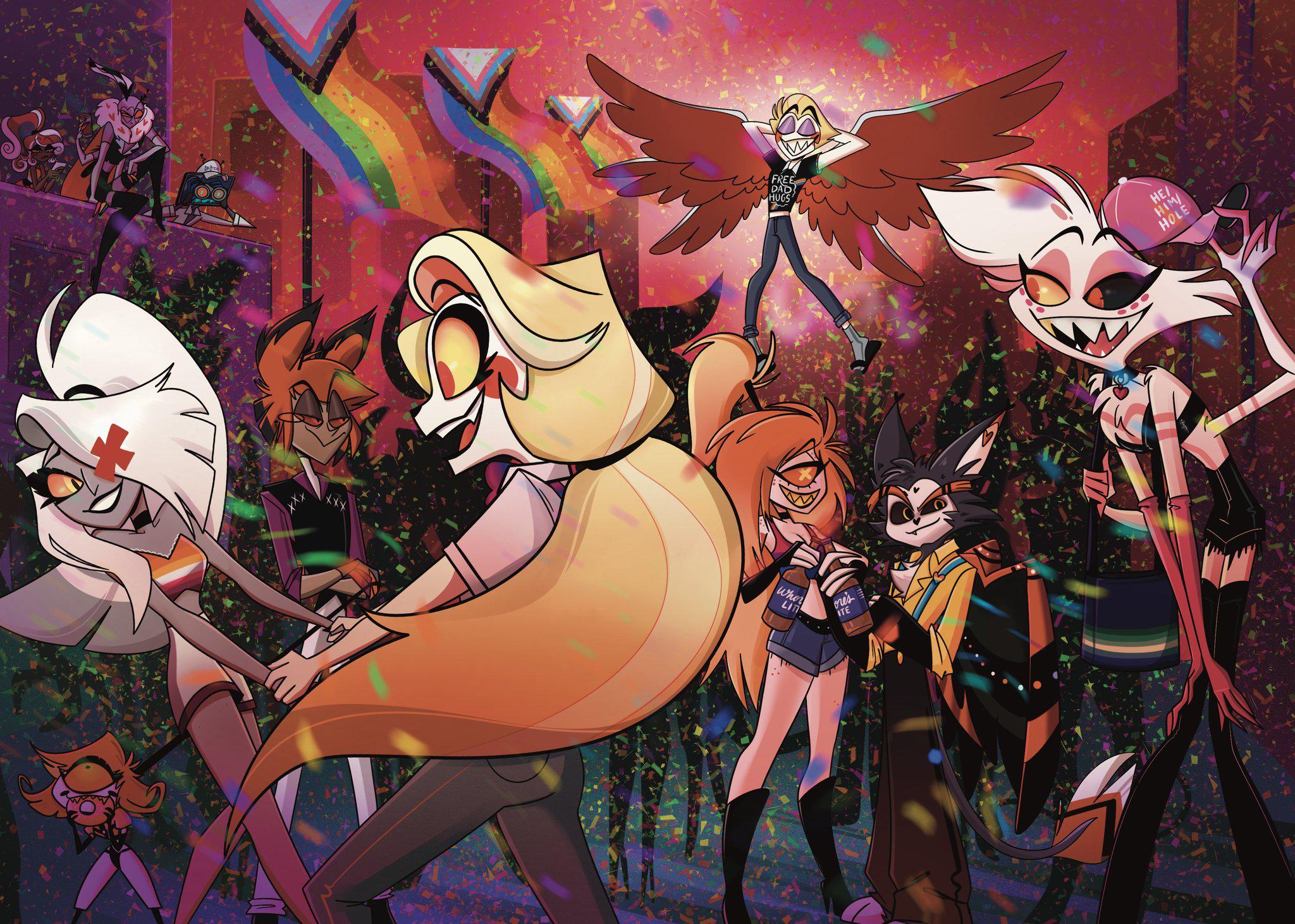 Happy Pride Month from Hazbin Hotel 🌈 (art by @mistmistly) : r
