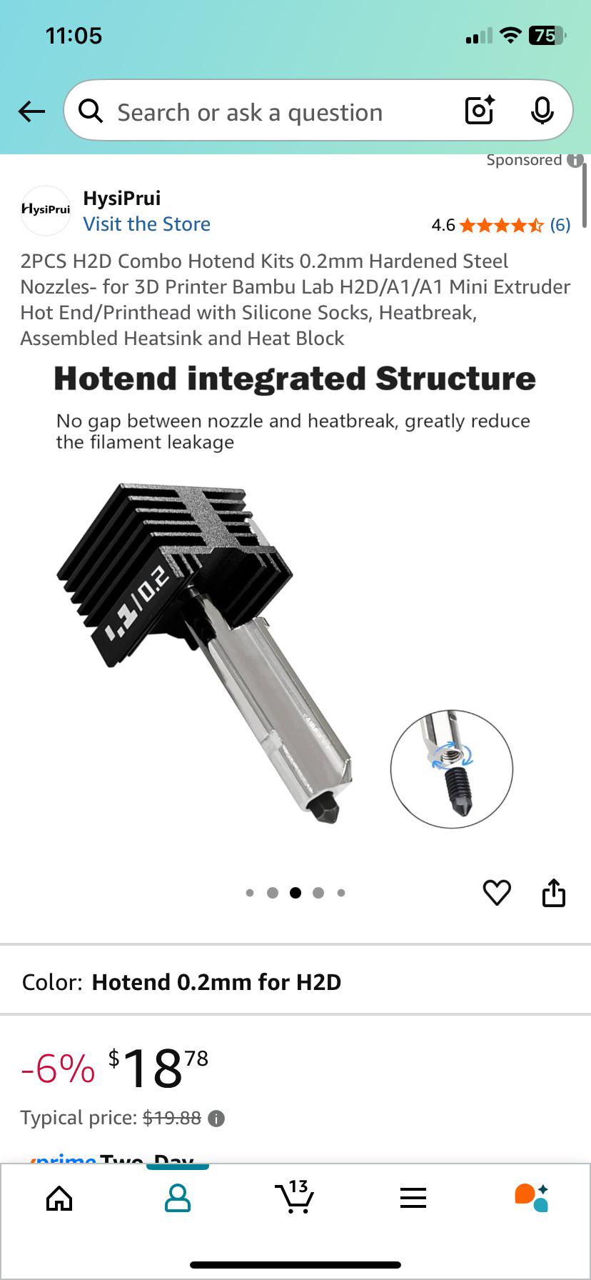 H2D 0.2mm nozzle : r/BambuLab