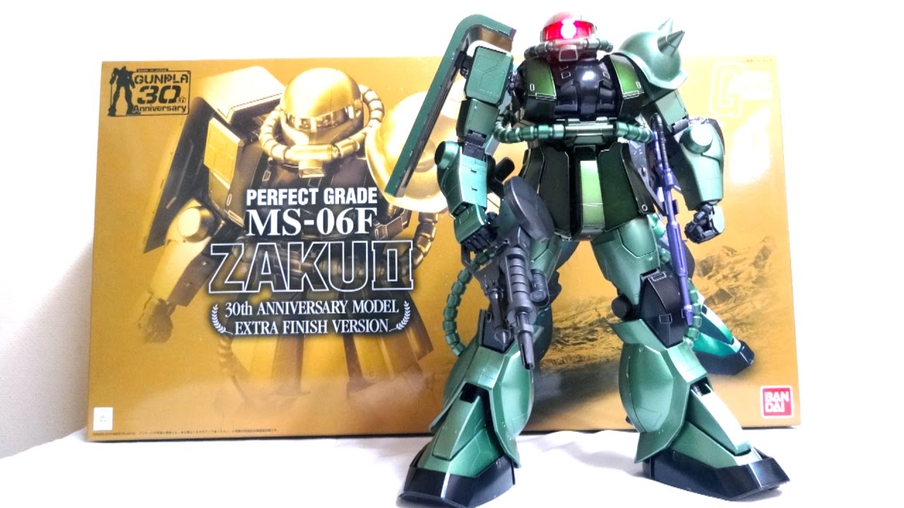PG 1/60 MS-06F ZAKU II GUNDAM 30th limited wotafa's review - YouTube