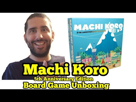 Machi Koro 5th Anniversary Board Game Unboxing (unboxing board