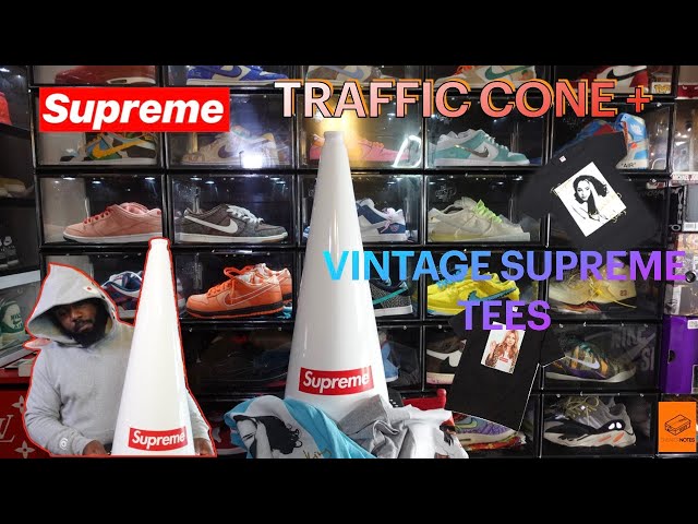 SUPREME WEEK 8 TRAFFIC CONE & VINTAGE SUPREME TEES REVIEW - YouTube
