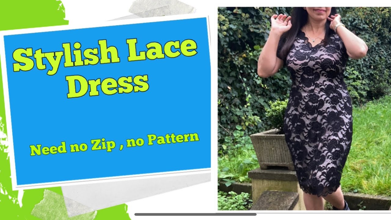 DIY: How to make a lace dress. Making a red lace dress with yokes
