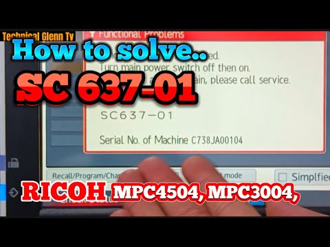 SC637-01 || HOW TO SOLVE SC637-01 || ERROR SC637-01 in RICOH