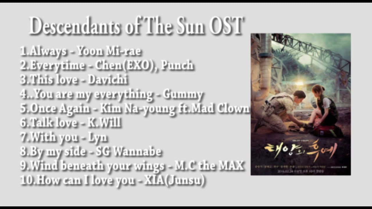 Full Album】 Descendants of The Sun OST（태양의 후예）︱太阳的后裔