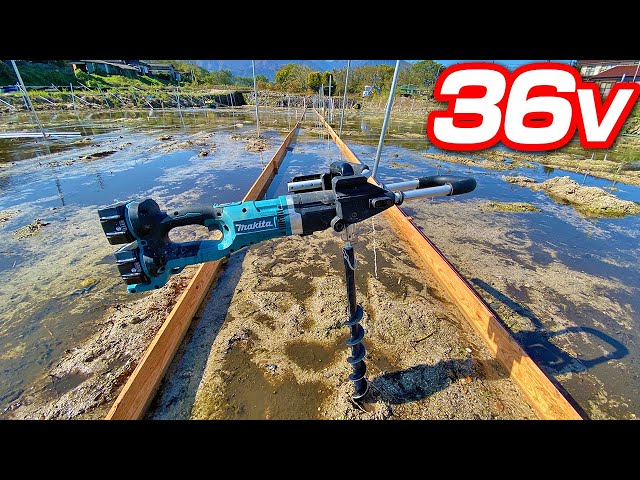 Makita] 36V Earth Auger drives piles for drainage channels [DG460D