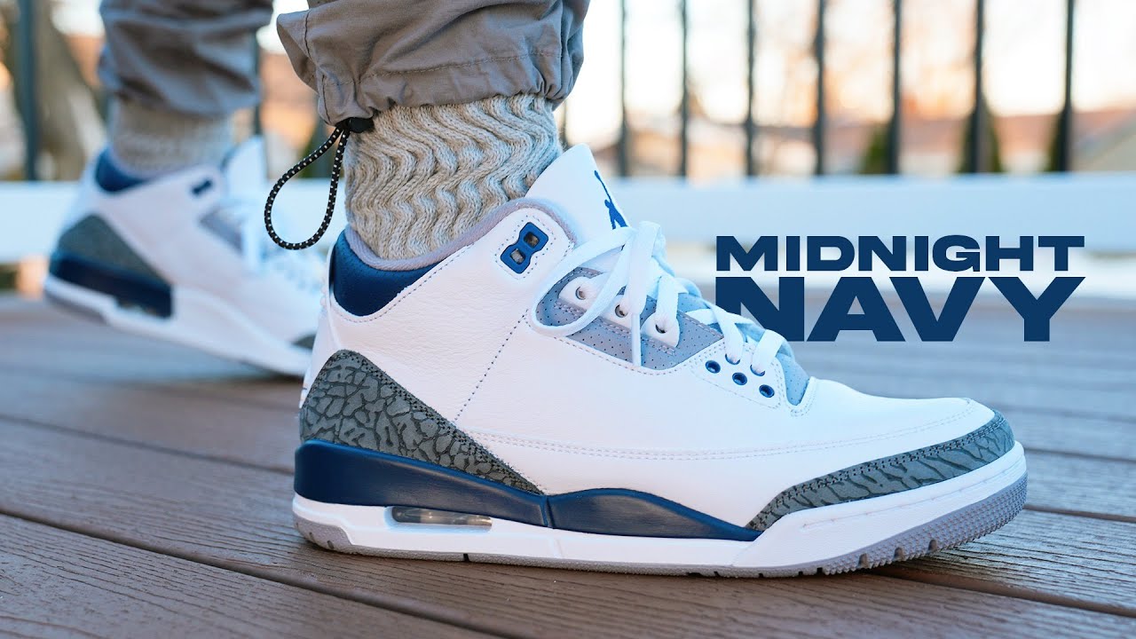 Air Jordan 3 MIDNIGHT NAVY Review & On Feet - YouTube