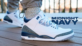 Air Jordan 3 MIDNIGHT NAVY Review & On Feet - YouTube