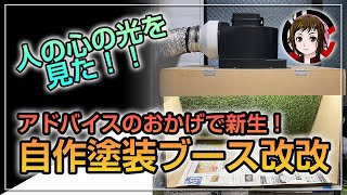 自作塗装ブース】アドバイスのおかげで新生！自作塗装ブース改改 人の