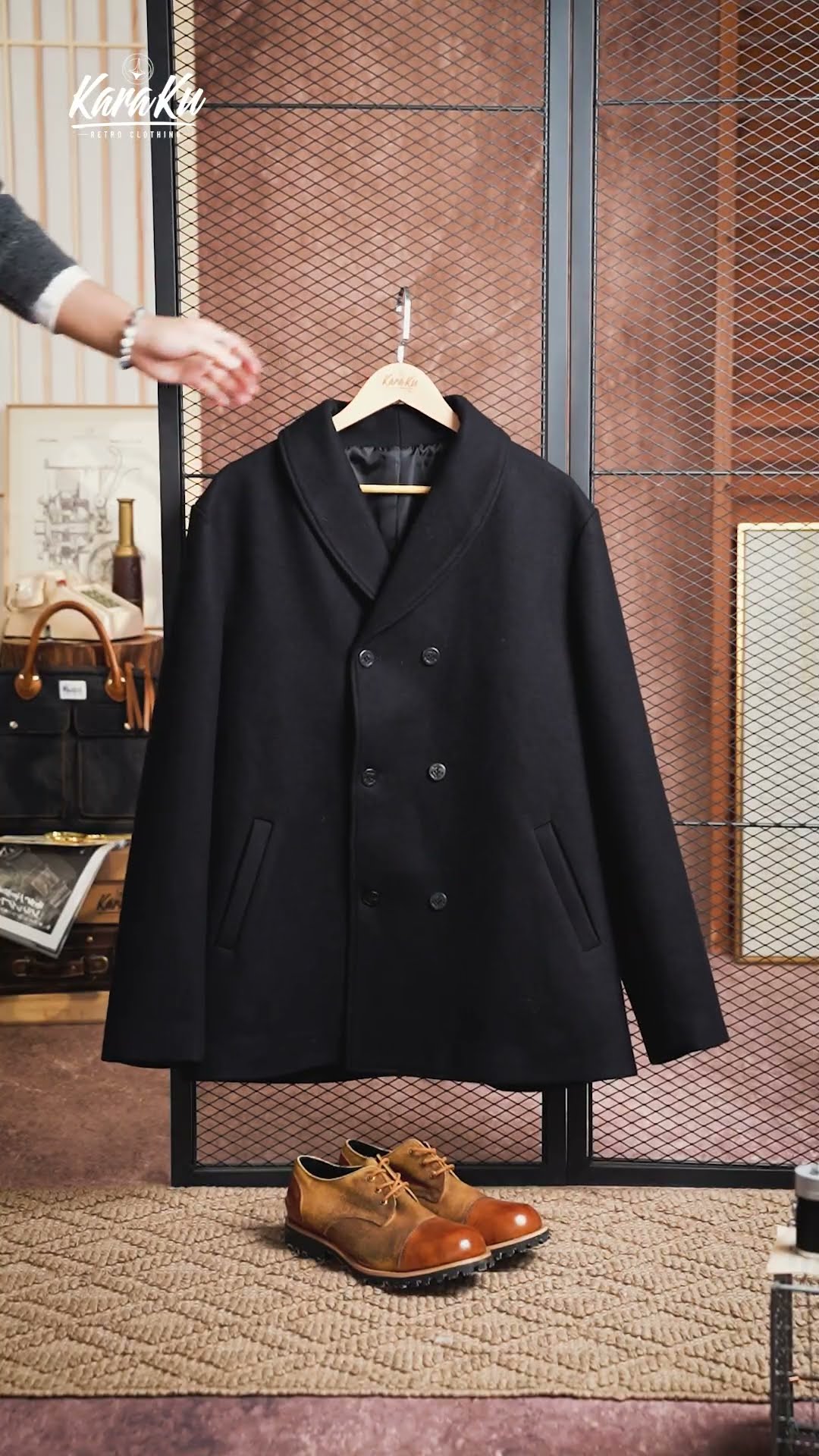 🎥【UNPACKING】ダブルブレストショールカラーピーコート - YouTube